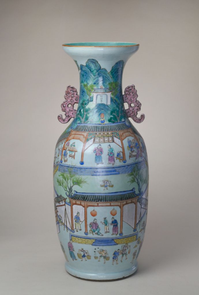 图片[1]-Large bottle with pastel painting of imperial kiln factory-China Archive